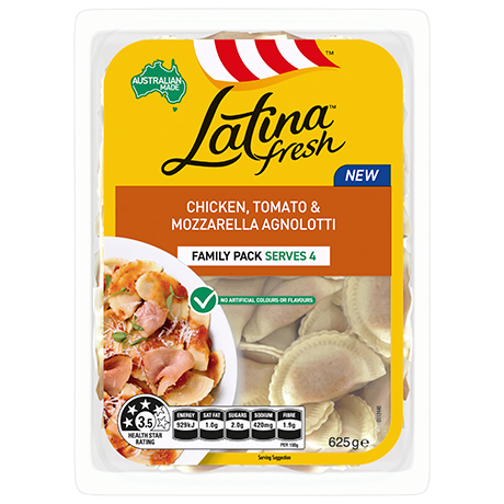 Latina Fresh Family Pack Chicken, Tomato & Mozzarella Agnolotti 625g