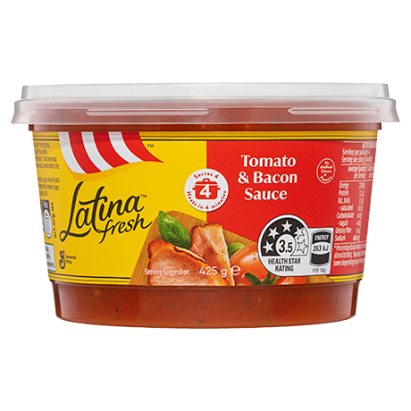 Latina Fresh Tomato & Bacon Sauce 425g